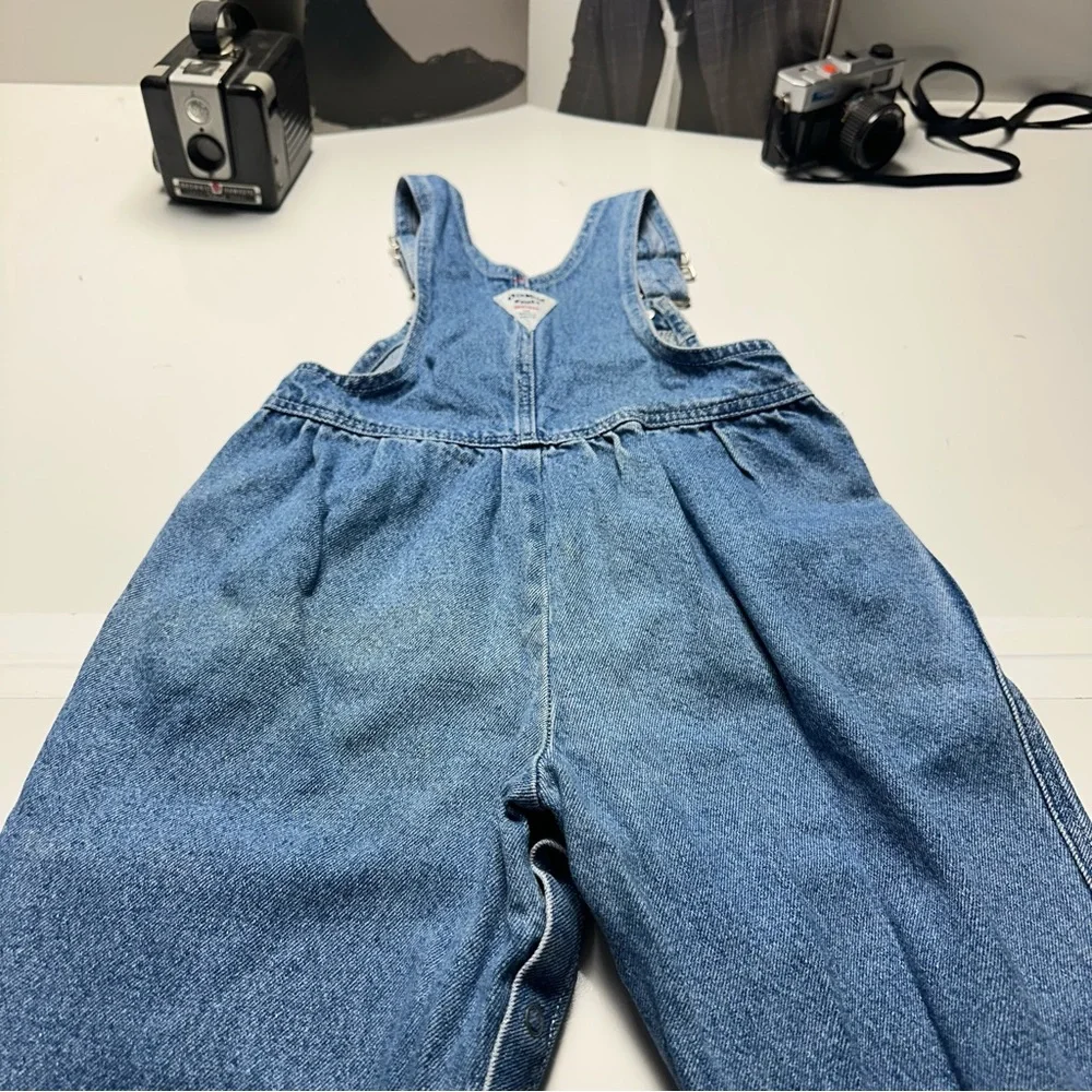 Vintage OshKosh Overalls | 90s Heart Patch Denim Relaxed · 3T